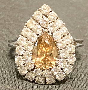 GIA Certified 1.29ct Natural Fancy Deep Brown-Orange SI2 Diamond 18K White Gold Ladies Ring