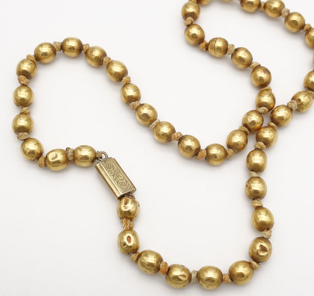 Antique Victorian Child's 14K Gold Beaded Necklace (1 of 5)