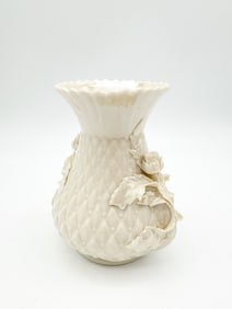 Belleek, 3rd Black Mark Feather Flowered Vase,