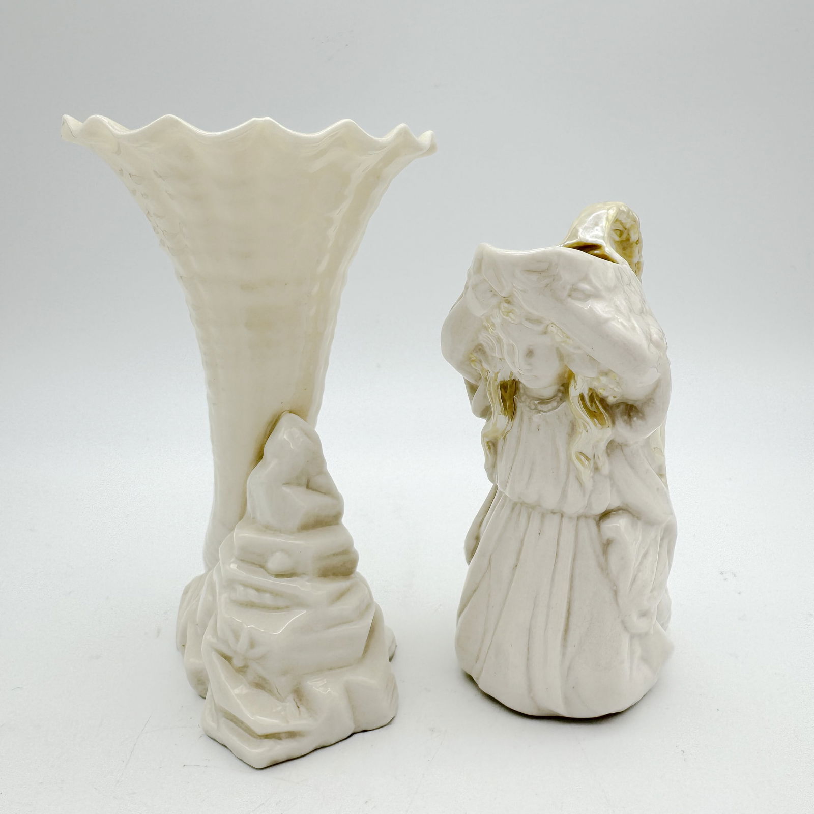 Belleek, 3rd Black Mark Rock Spill and Woman Jug (1 of 5)