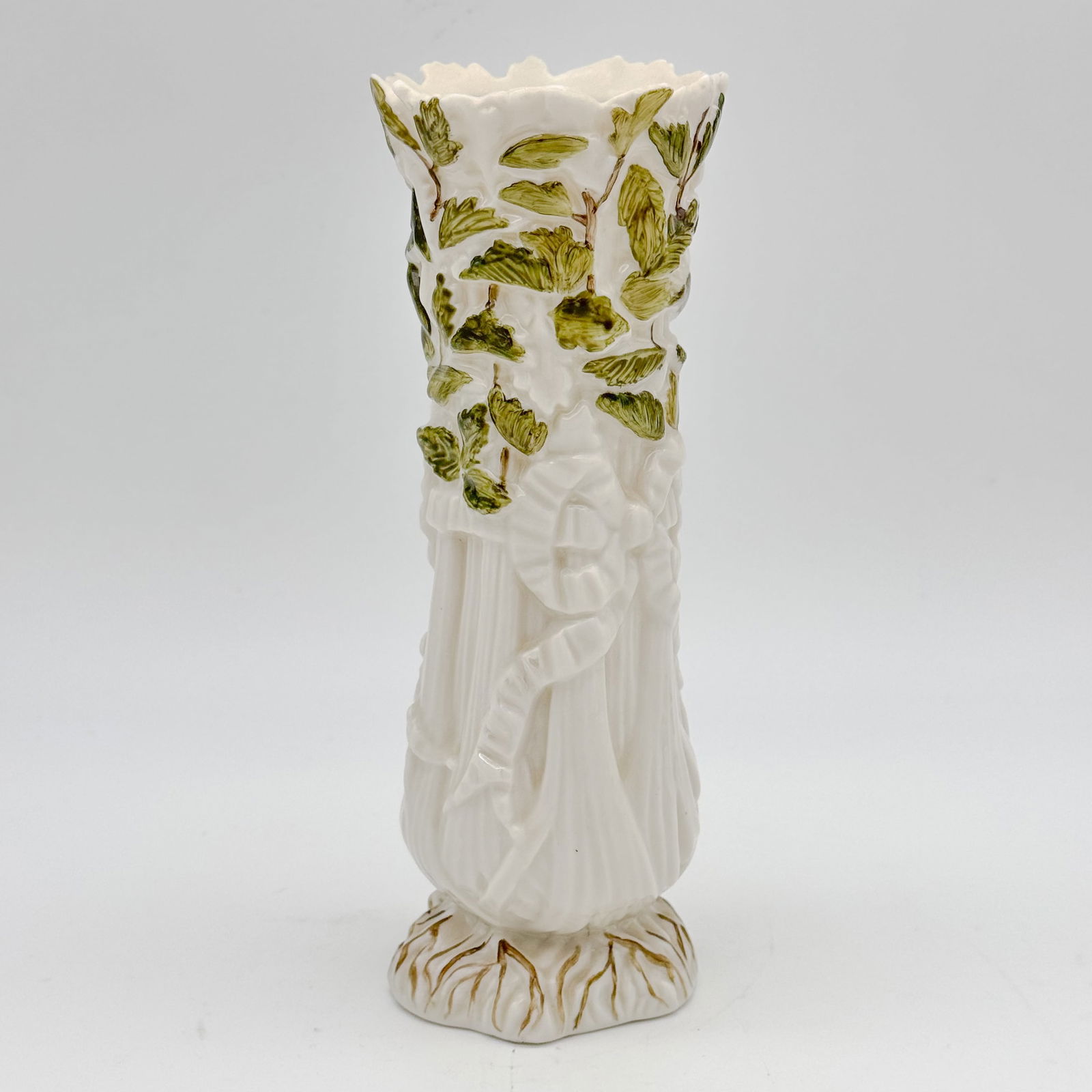 Belleek, Rare 1st Black Mark Painted Celery Spill Vase (1 of 9)
