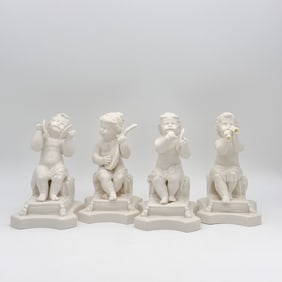 Belleek, Set of four Minstrel Figurines