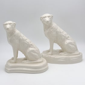 Lot of two Belleek Irish Wolfhound Figures