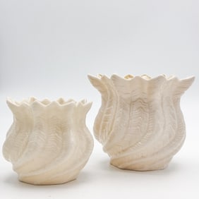 Lot of two Belleek, 3rd Black Mark, 1st Green Mark, Neptune Twisted Vase