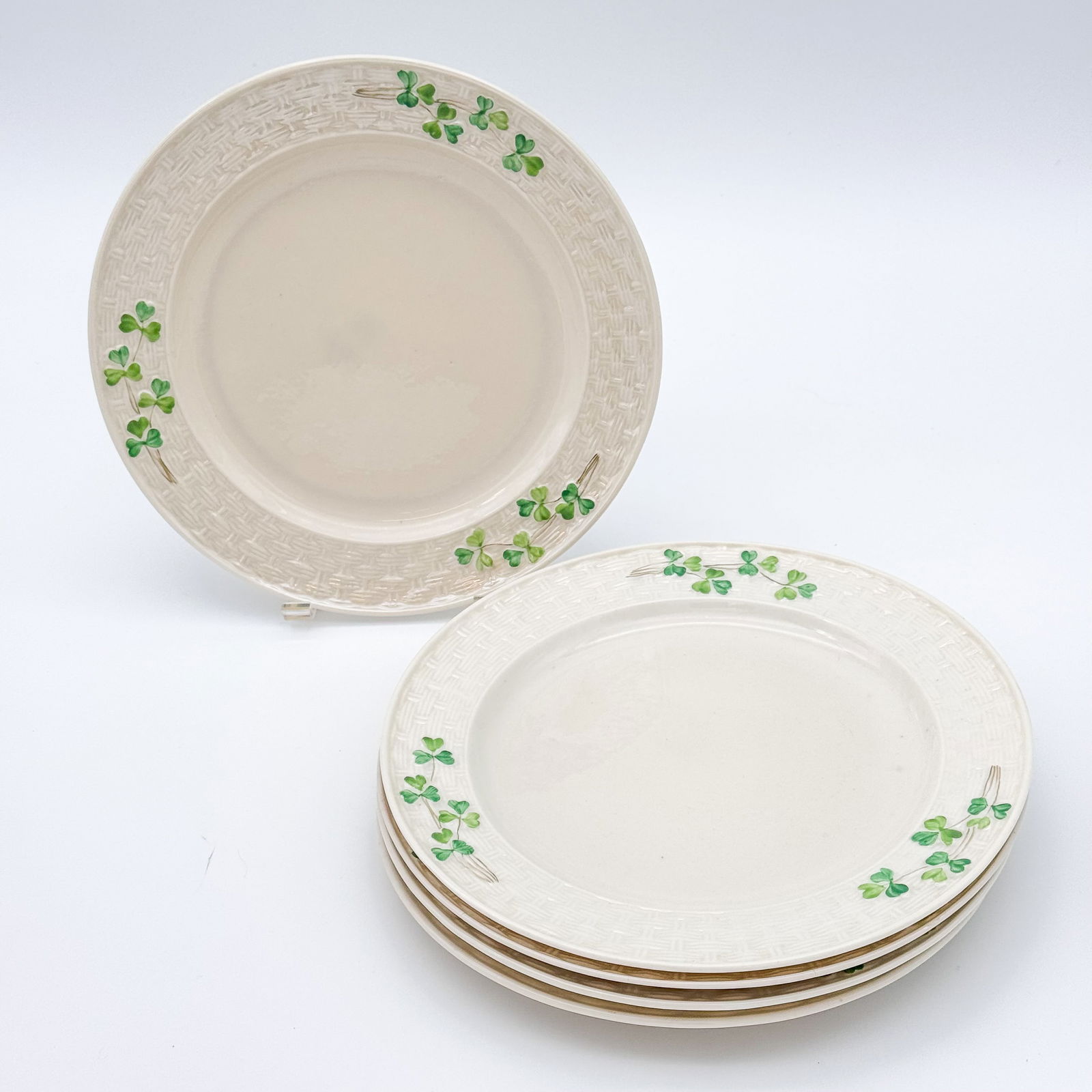 Lot of five Belleek 3rd Black Mark Shamrock Plates (1 of 10)