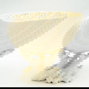 Belleek, 3rd Green Mark Nautilus Shell Dish: Belleek, 3rd Green Mark Nautilus Shell Dish 3rd Green Mark 5.125 x 6 x 6.125 in.