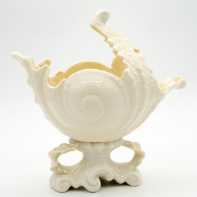 Belleek, 3rd Green Mark Spoon Warmer Shell Dish