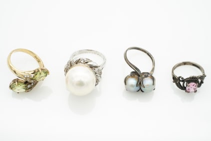 Group of 4 Sterling Silver Rings