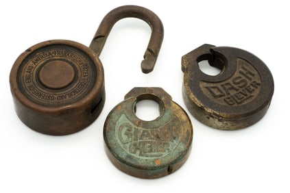 Group of 3 Uncommon Antique Padlocks