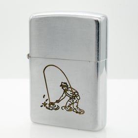 Vintage Fly Fisherman Zippo Lighter