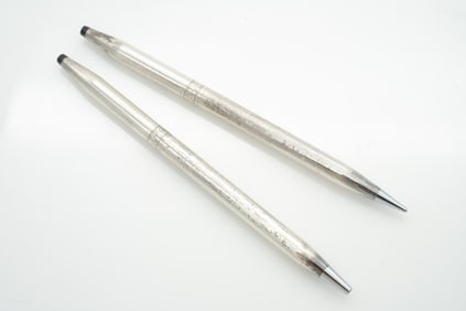 Mid-Century Vintage Cross Sterling Silver Pen and Pencil Set Ladies