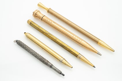 Lot of 5 Vintage Pencils, Gold GF, Sterling Silver