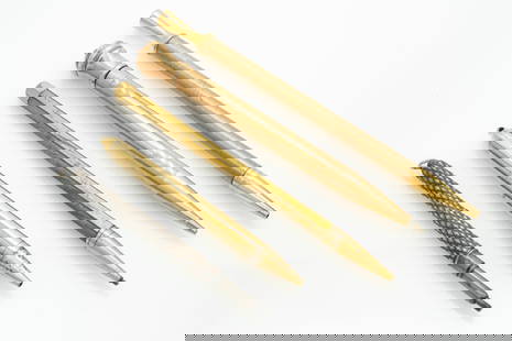 Lot of 5 Vintage Pencils, Gold GF, Sterling Silver: Lot 25 Lot of 5 Vintage Pencils, Gold GF, Sterling Silver Silver Pencil Stamped: PAT.JULY.11.99 / STERLING.E. Thickest inscribed: SHARP WAHL EVER / GOLD FILLED PATENTED Longest: 4.73 x .29 in. 