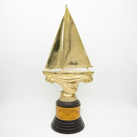 Vintage, 1940 Art Deco Lake George NY First Place Sailing Trophy