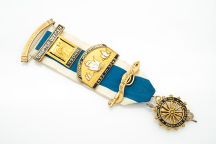 Vintage DAR Chapter Officer Insignia Ribbon Pins