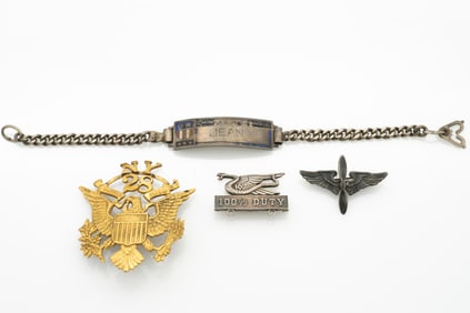 Lot of US Military Jewelry & Insignia Including Burma China India Bracelet
