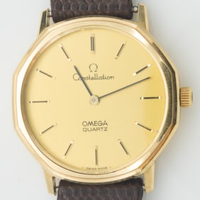 Omega, 14k Gold Constellation Mens Quartz Watch