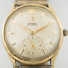 Omega, 14k Gold GF Automatic Wristwatch 344 Movement Running