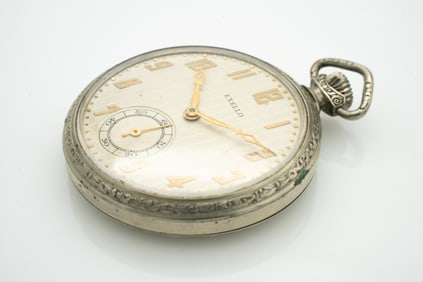 Antique Exello Swiss 16sz 6J 2Adj Nickel Case Pocket Watch