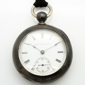 Antique 1870 Elgin HL CULVER 16 Size Coin Silver Pocket Watch KW