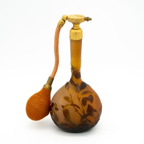 Emile Galle, Antique Signed Art Glass Atomizer Art Nouveau