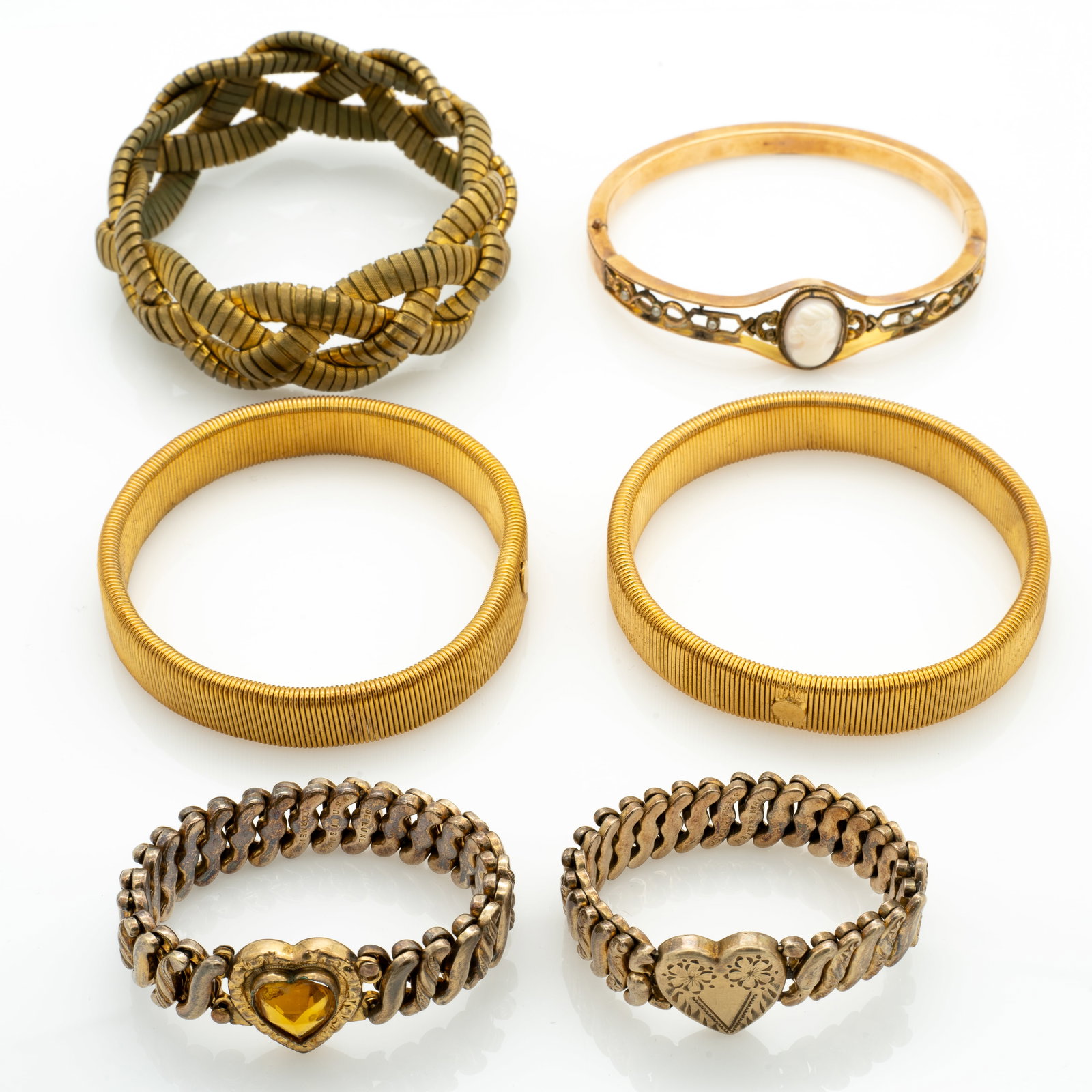 Lot of 6 Vintage Antique Gold GF Bracelets (1 of 6)