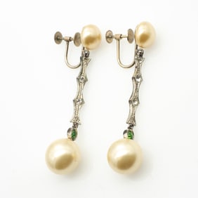 Vintage 10k Gold Sterling Silver Dangle *H&H Earrings