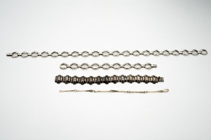 Mid-Century Silver Bracelet Necklace Earrings Lot Danecraft Mexico