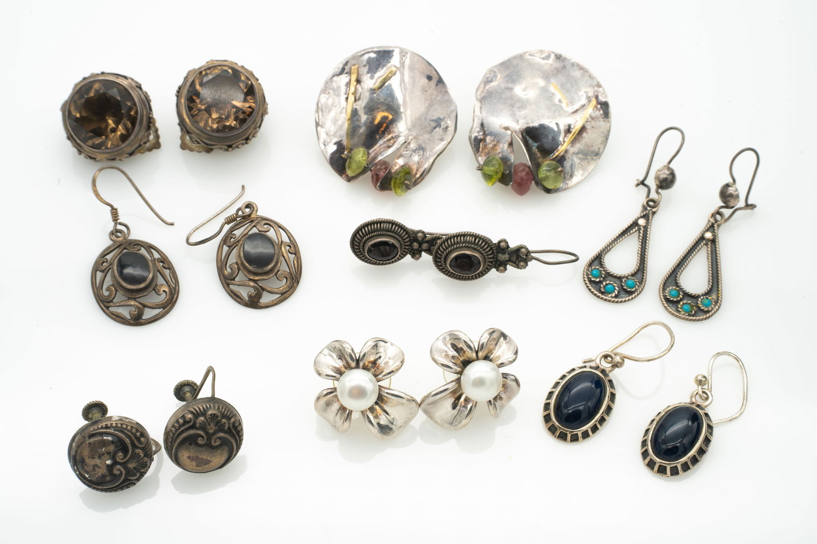 Group 8 Vintage Sterling Silver earrings incl Ann King (1 of 9)