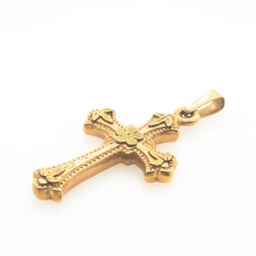 Antique Victorian Renaissance revival 14k Gold Cross Pendant
