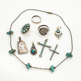 Sterling Silver Native American Jewelry Grouping