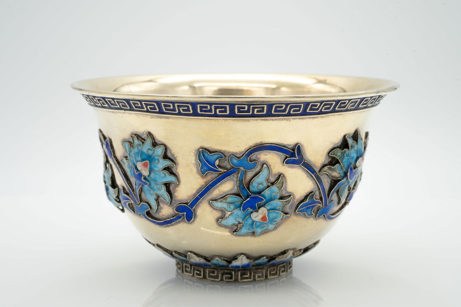Chinese Export Silver & Enamel Bowl (1 of 5)