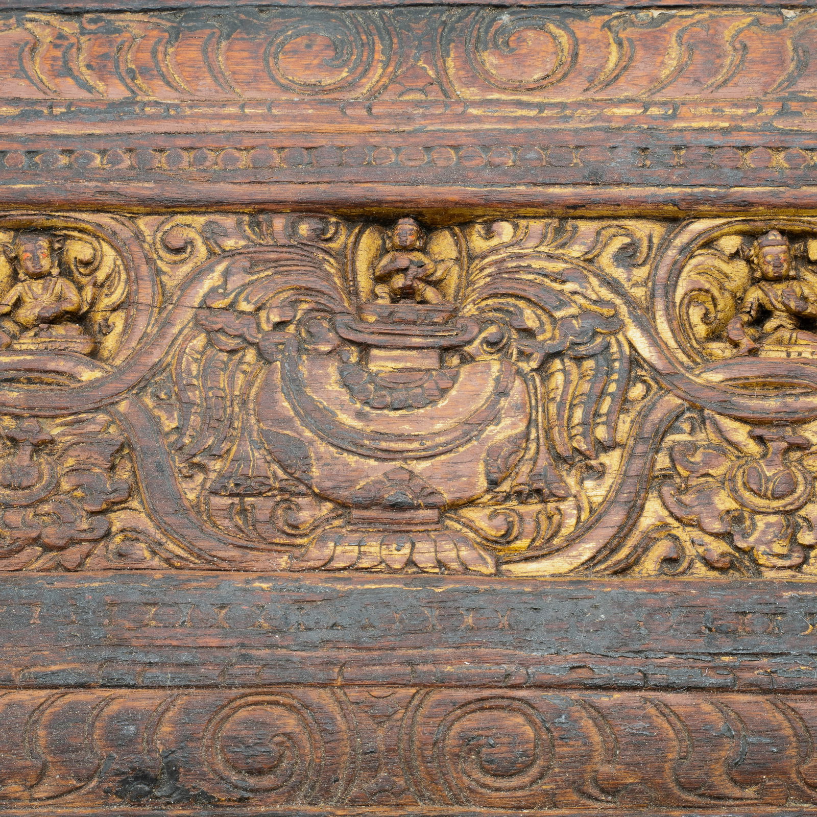 A Tibetan Painted and Carved Wooden Book Cover or Pecha Cover (1 of 15)