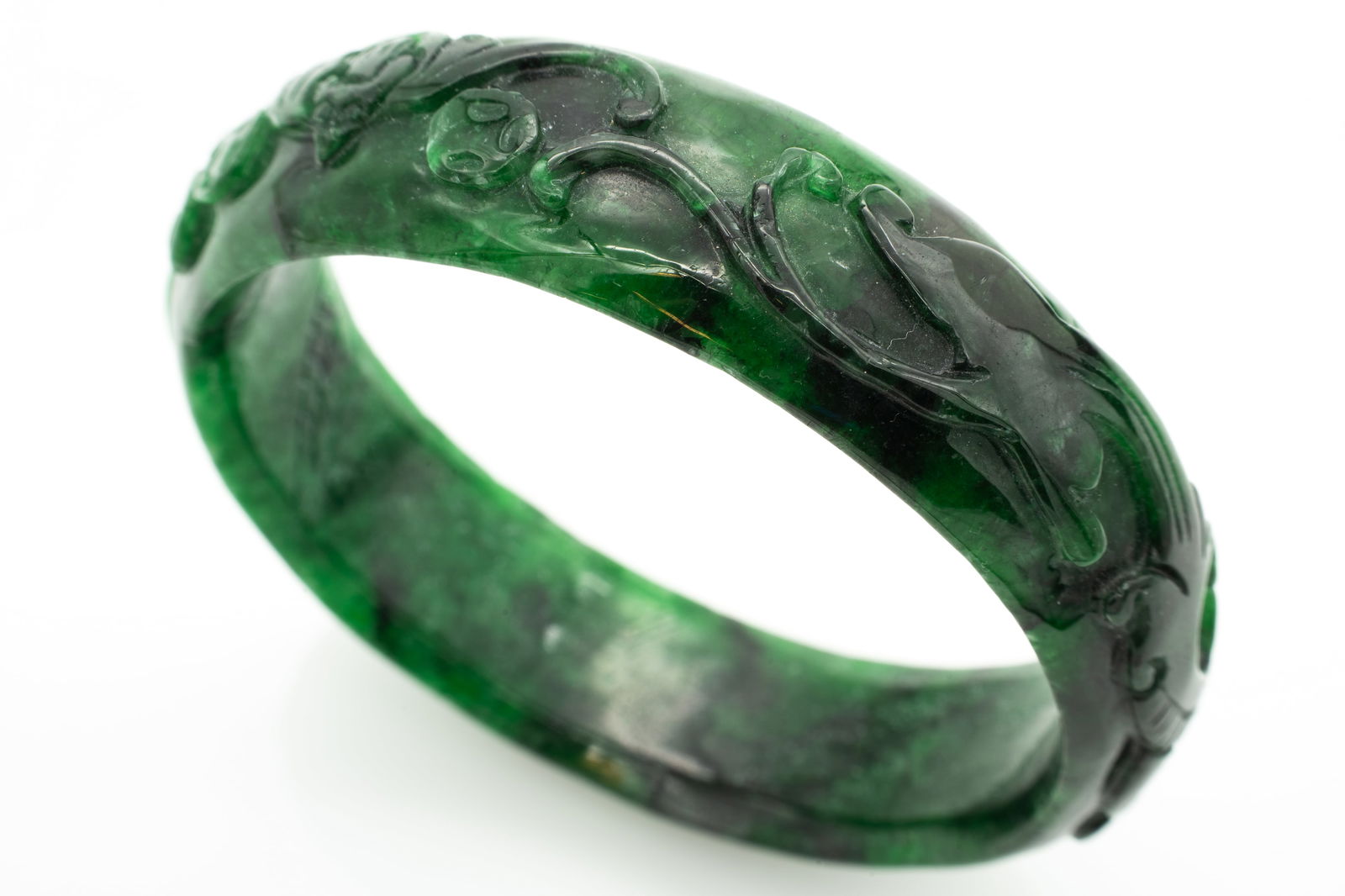 Burmese Maw Sit Sit Carved Bangle Bracelet (1 of 5)