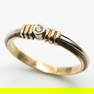 Vintage 18k Gold Diamond Bi Color Band
