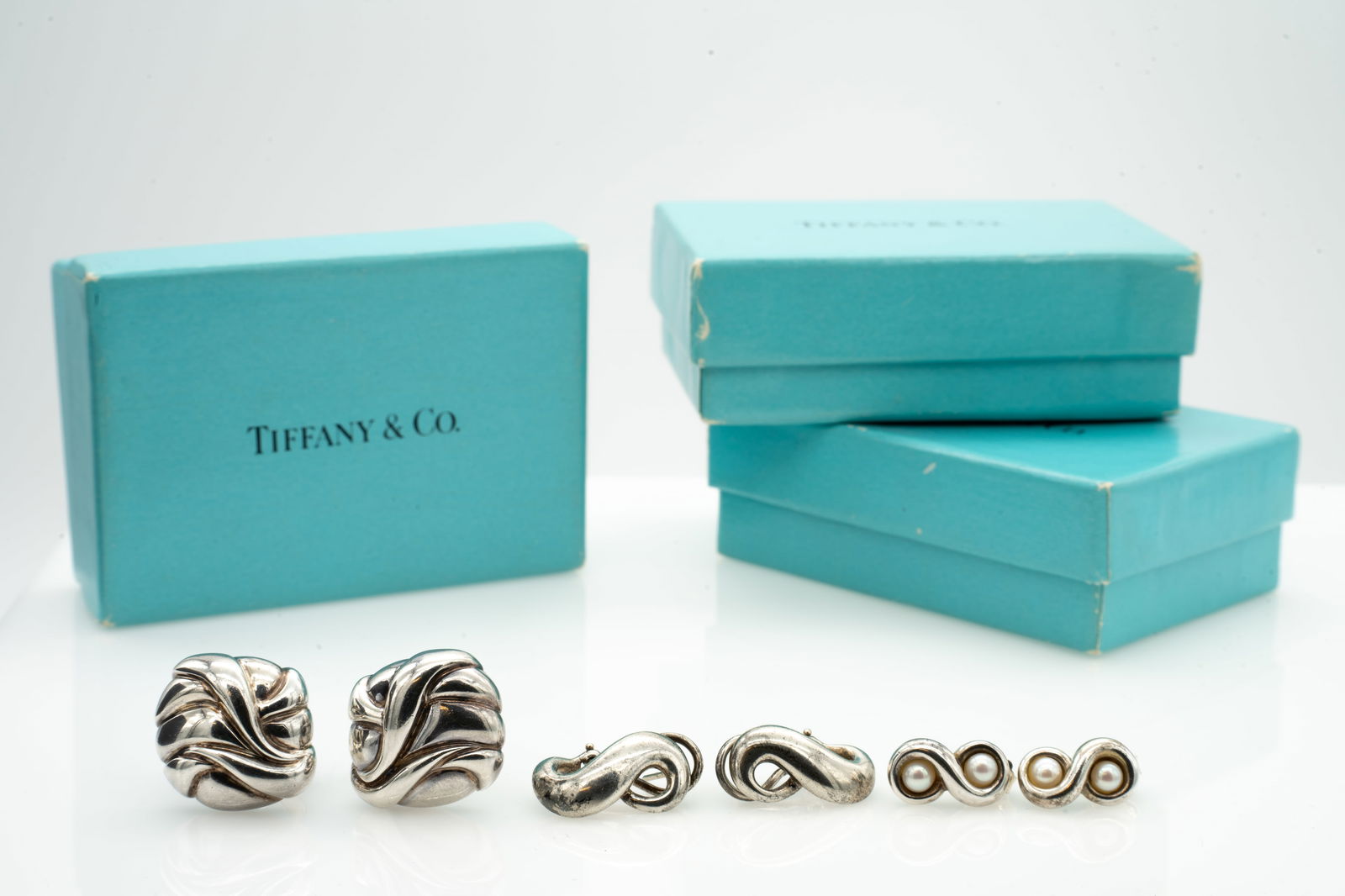 Lot of 3, Tiffany and Co. Pairs of Sterling Silver Earrings (1 of 4)