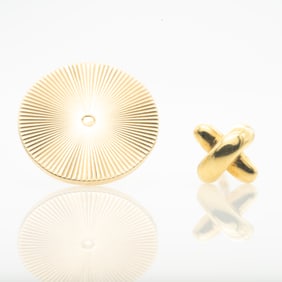 Tiffany and Co, Gold Lot 18k Paloma Picasso Earring & 14k Tie Tack