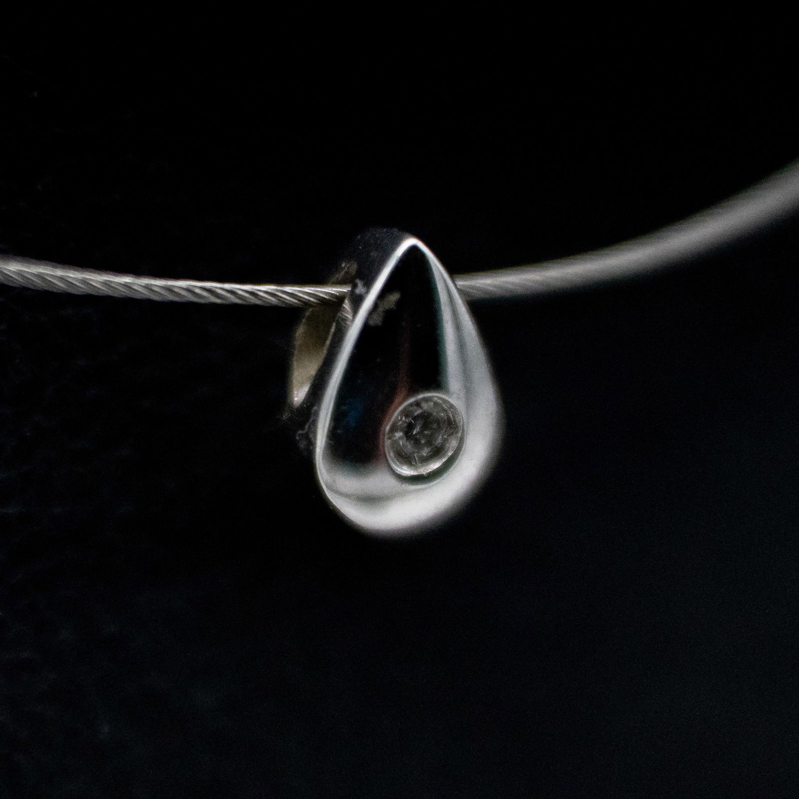 14k White Gold and Diamond Teardrop Necklace (1 of 7)