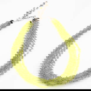 Silpada Tumbled Peridot and Sterling Silver 6 Strand Necklace: Lot 24 Silpada Tumbled Peridot and Sterling Silver 6 Strand Necklace Description: Includes Silpada Box. Stamped: [silpada hallmark] / 925 / [silpada hallmark] / 925 / India / [copyright] 