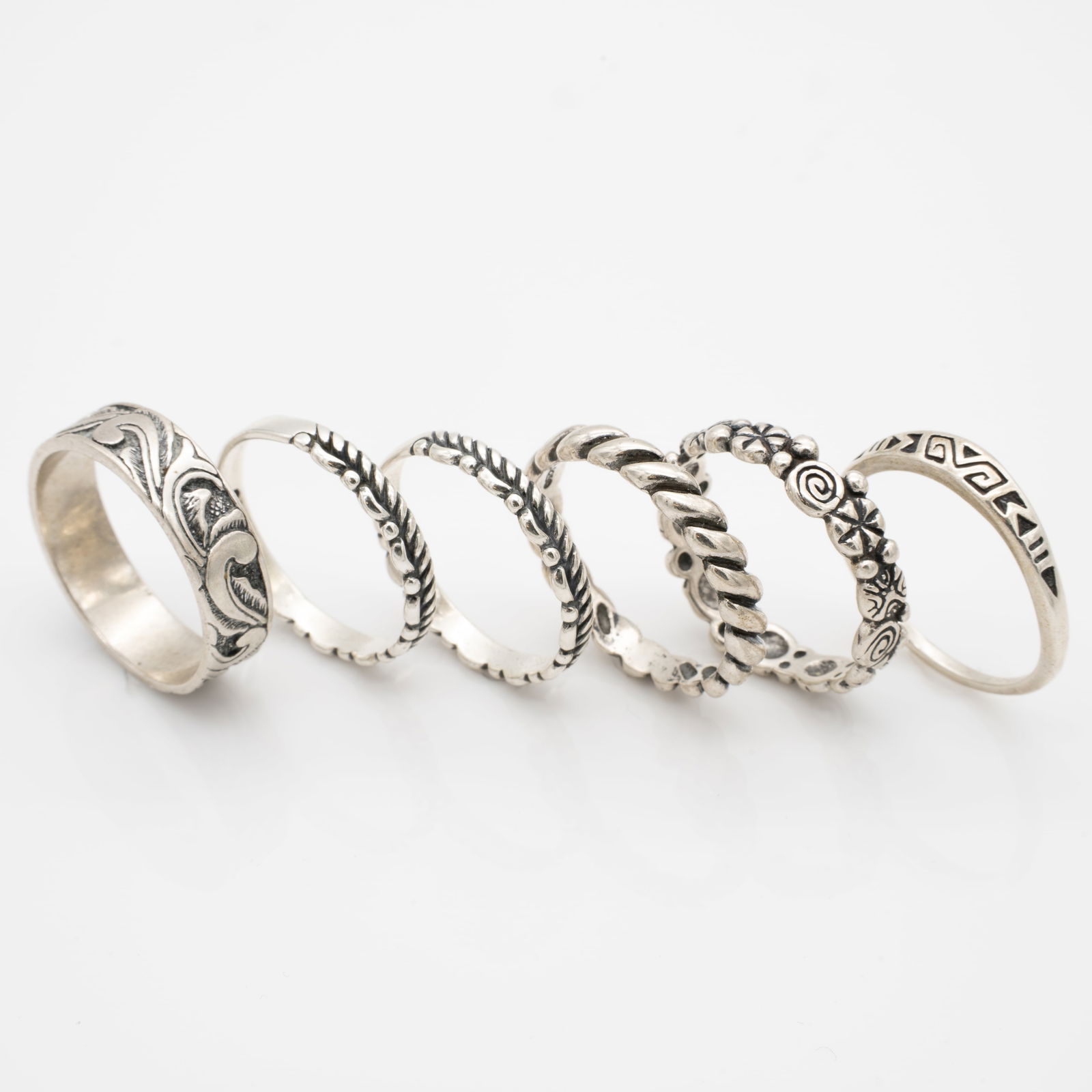 6 Carolyn Pollack Relios Sterling Silver Band Rings (1 of 4)