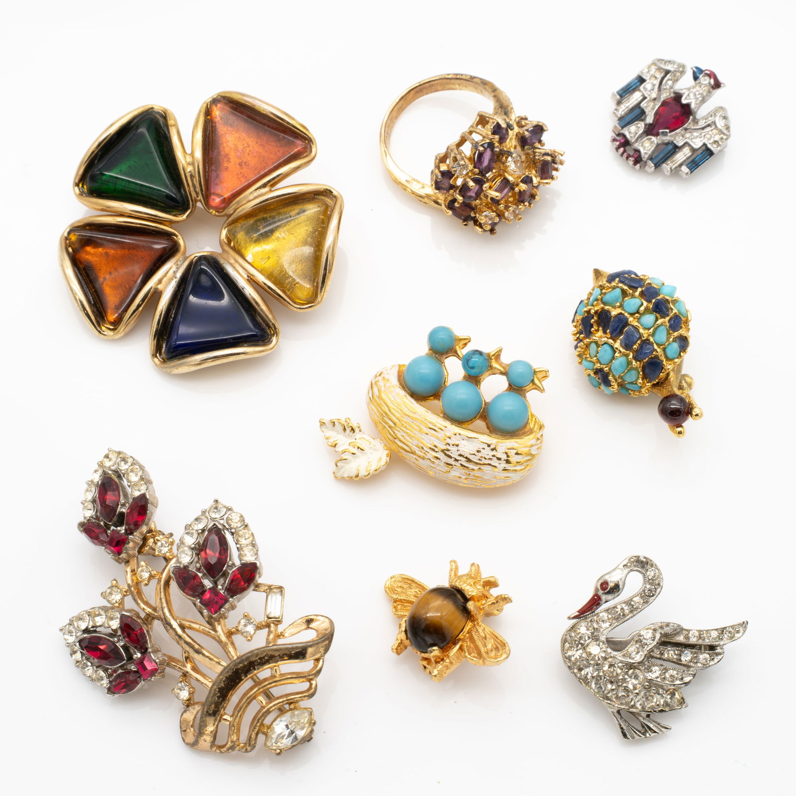 Vintage Mid-Century Costume Jewelry Lot Crown Trifari Penetta and Gripoix (1 of 11)