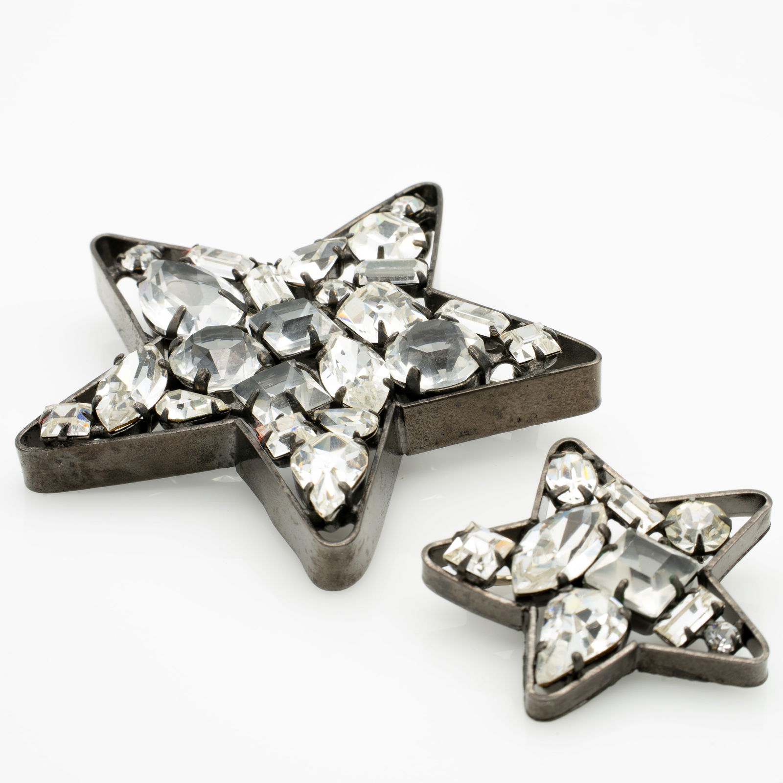 Vintage Mid-Century Schreiner Jeweled Rhinestone Star Brooches (1 of 6)