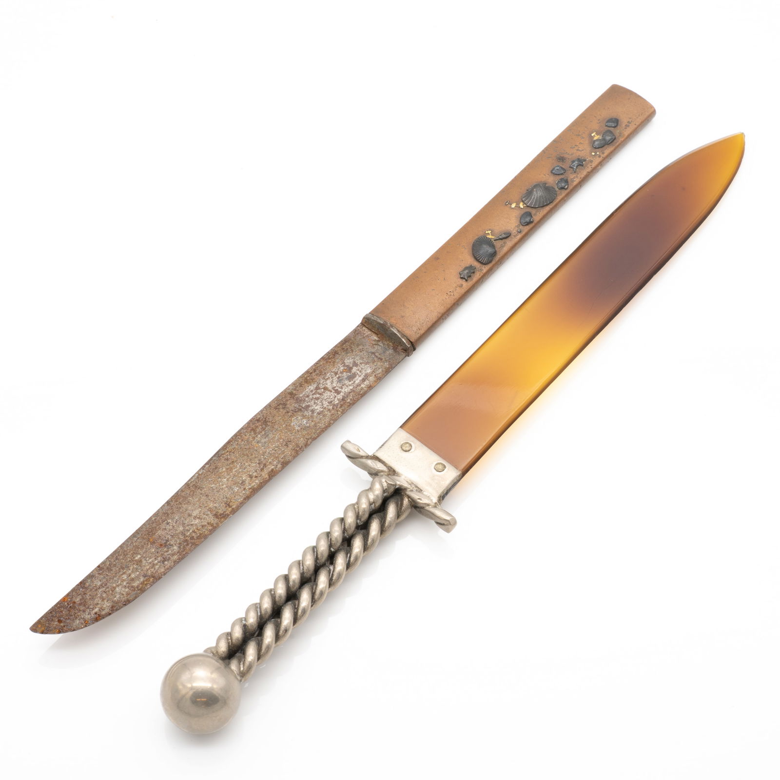 Two letter Openers, Japanese Mixed Metal Kogatana and Silver Faux Tortoise Shell (1 of 9)