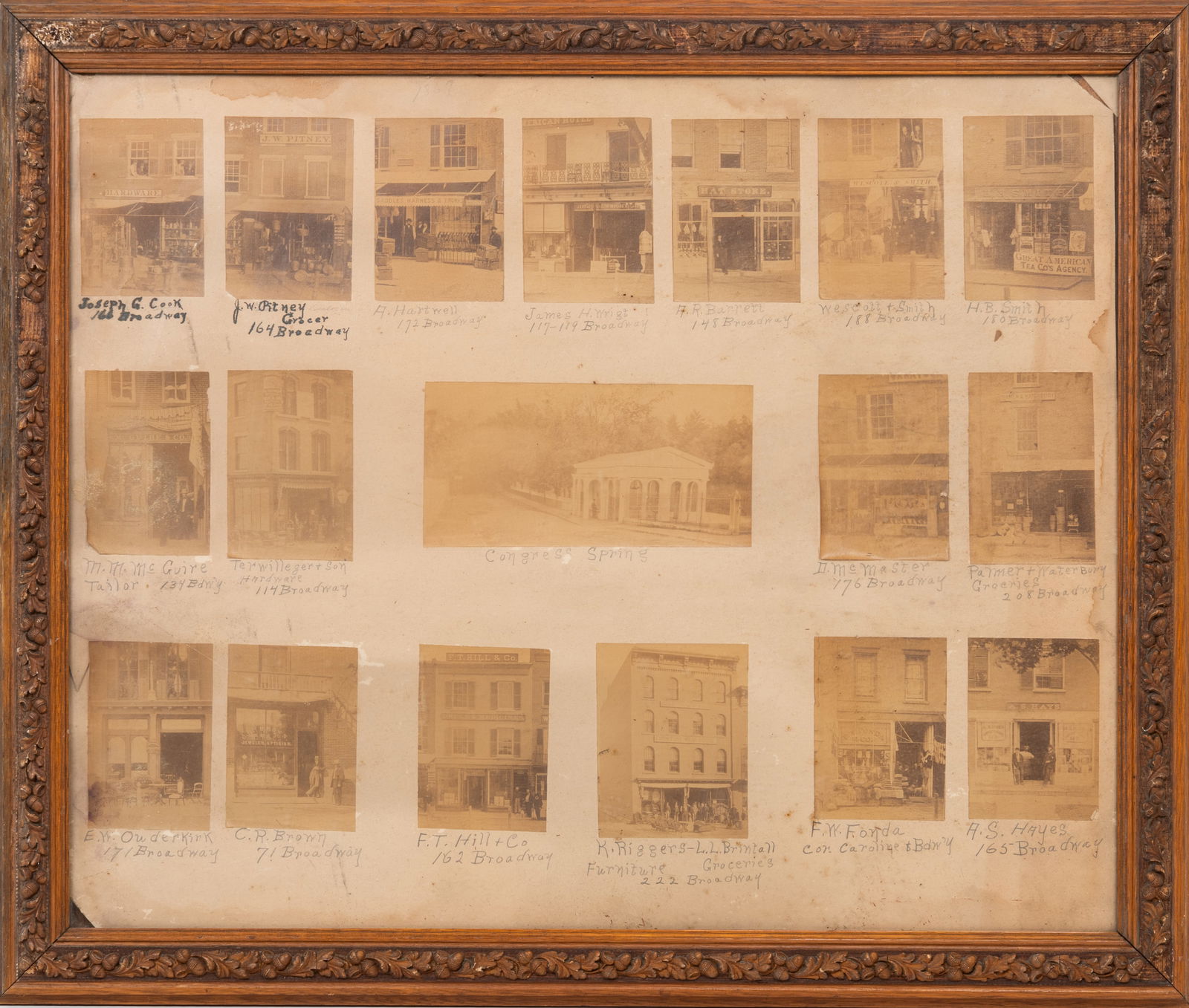 Framed Archive 1867 Saratoga Springs NY Civil War Era Storefront Photographs (1 of 10)