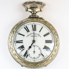 Oversized Doxa Fireman Motif Ornate Pocket Watch