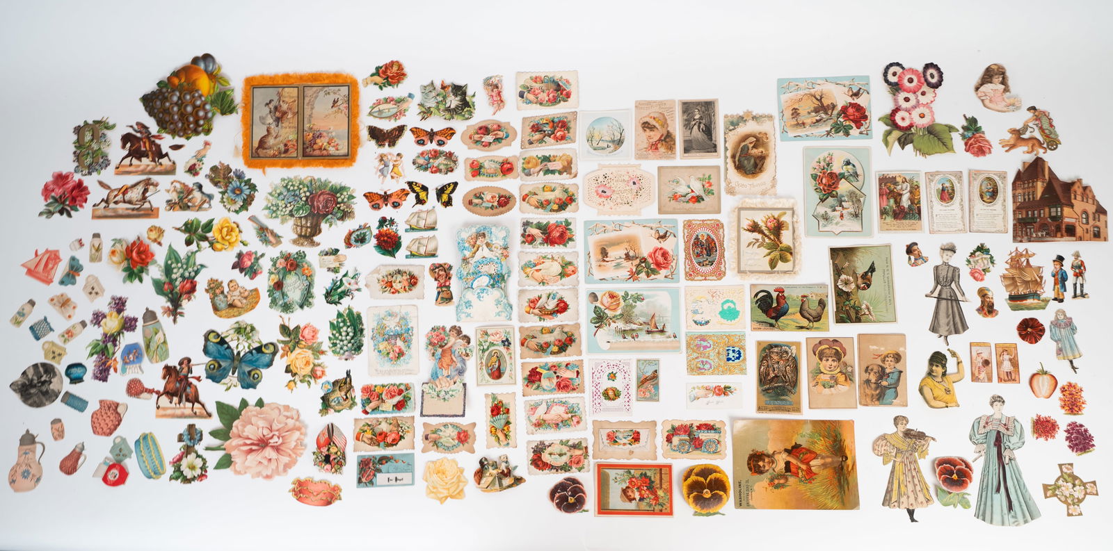 Lot of Antique Victorian Die Cuts Trade Cards and Valentines (1 of 16)