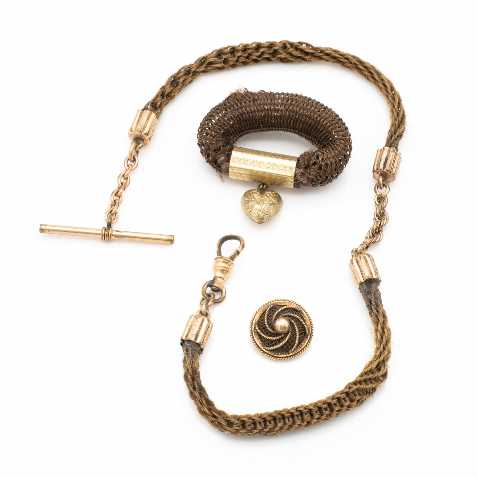 Antique Memorial Hair Jewelry, Bracelet, Watch Chain, Etc (1 of 6)