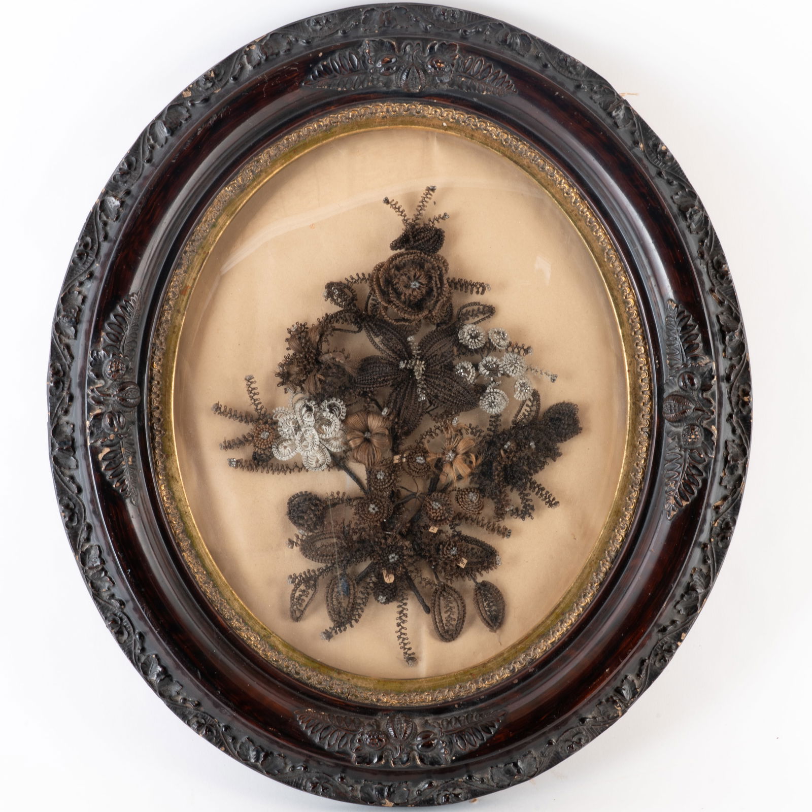 1869, Victorian Framed Mourning Wreath (1 of 6)