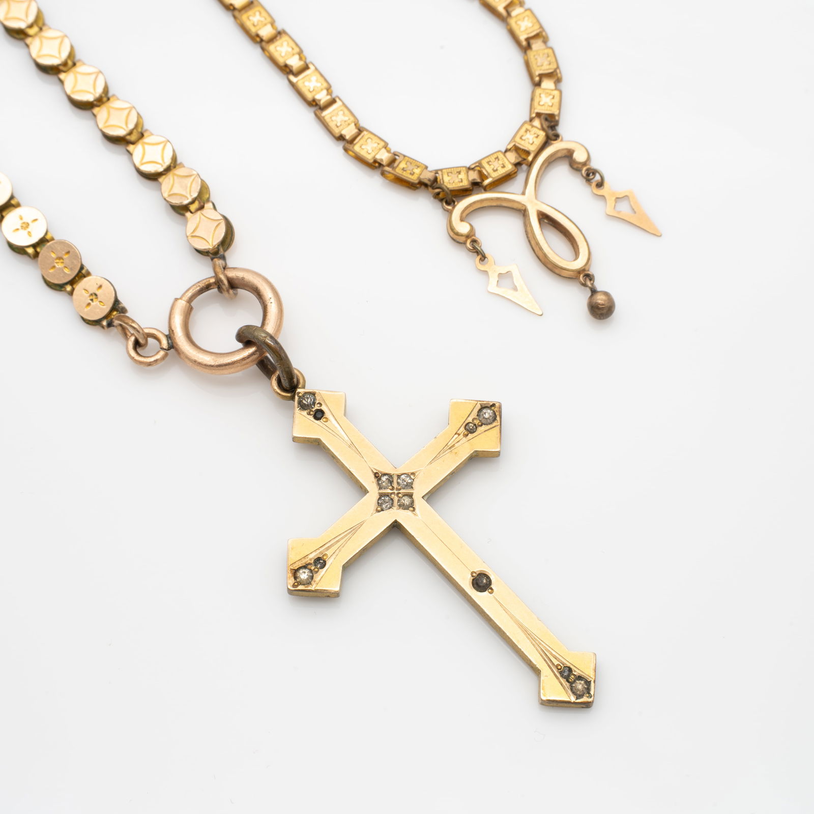 2 Antique Victorian Gold GF Ornate Necklaces (1 of 3)