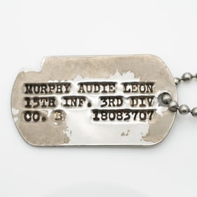 Audie Murphy Dog Tag with Provenance